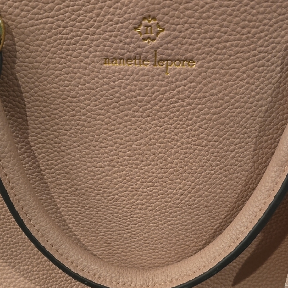 Nanette Lepore Light Pink Faux Leather Handbag With Matching Crossbody Bag.